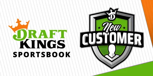 DraftKings Sportsbook logo and a "New Customer" badge.